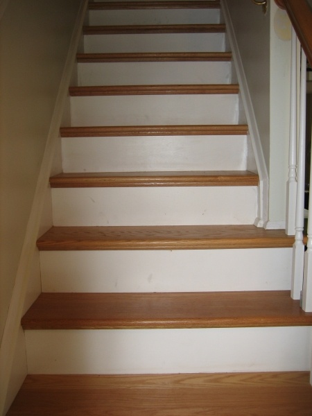Hardwood Stairs with White Risers